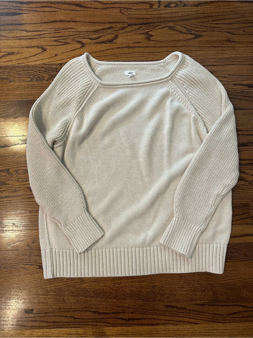 Aerie Women's Oatmeal Cream Bistro Pullover Knit Sweater - Size Medium